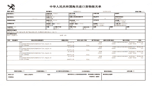 美國(guó)網(wǎng)紗進(jìn)口案例