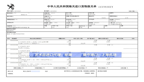 繪畫(huà)進(jìn)口報(bào)關(guān)案例